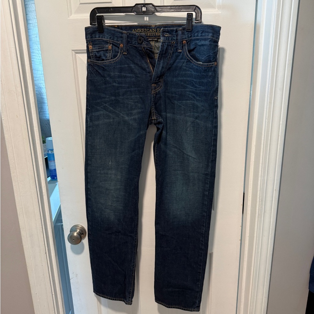 American Eagle Outfitters Blue RELAXED Straight Jeans Classic Style
